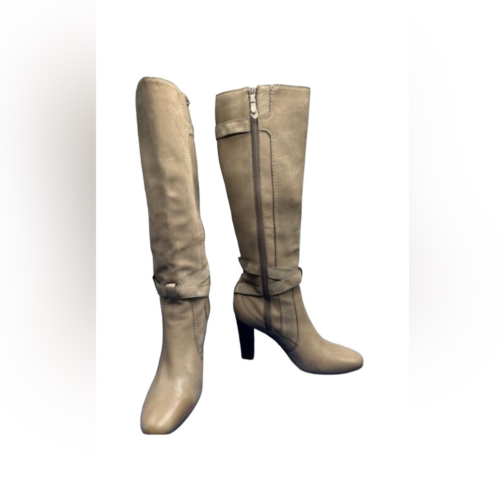 Cole Haan Strappy Nude Suede and Leather Boots - Picture 2 of 5